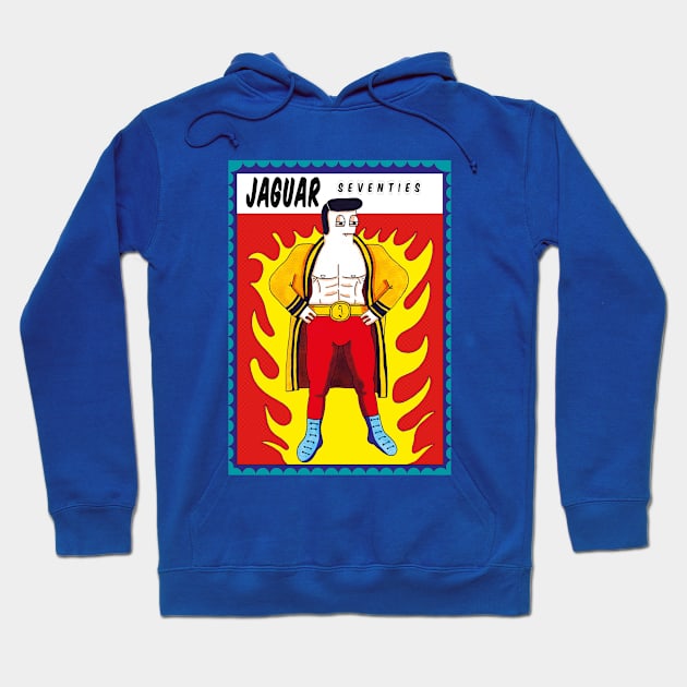 "Wrestler - 'Jaguar Seventies' Hoodie by CocoFlower